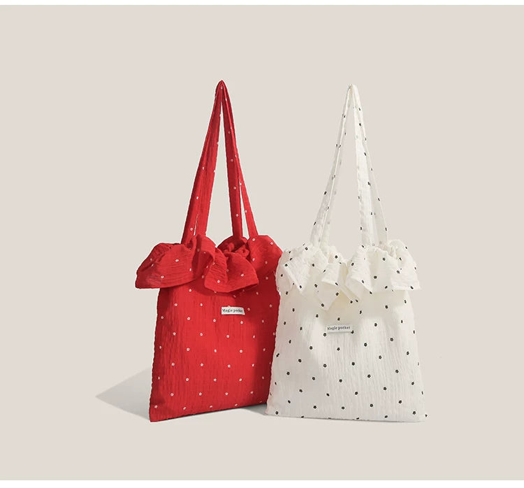 Frosted Ditsy Ruffle Tote