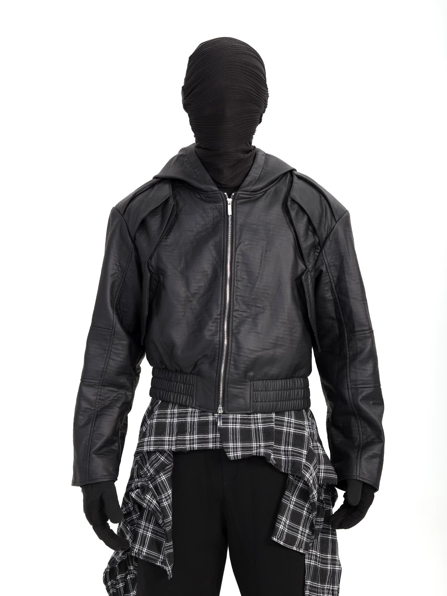 Obsidian Aegis Hooded Moto Jacket