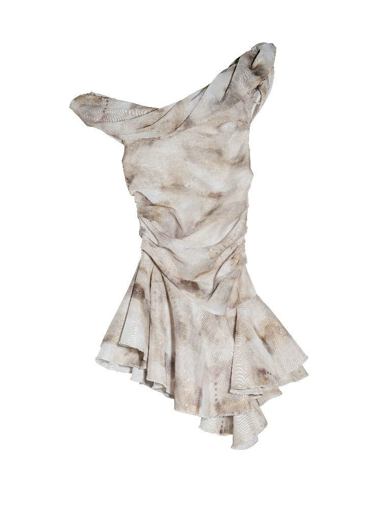 Printed Ruffle Hem Vest