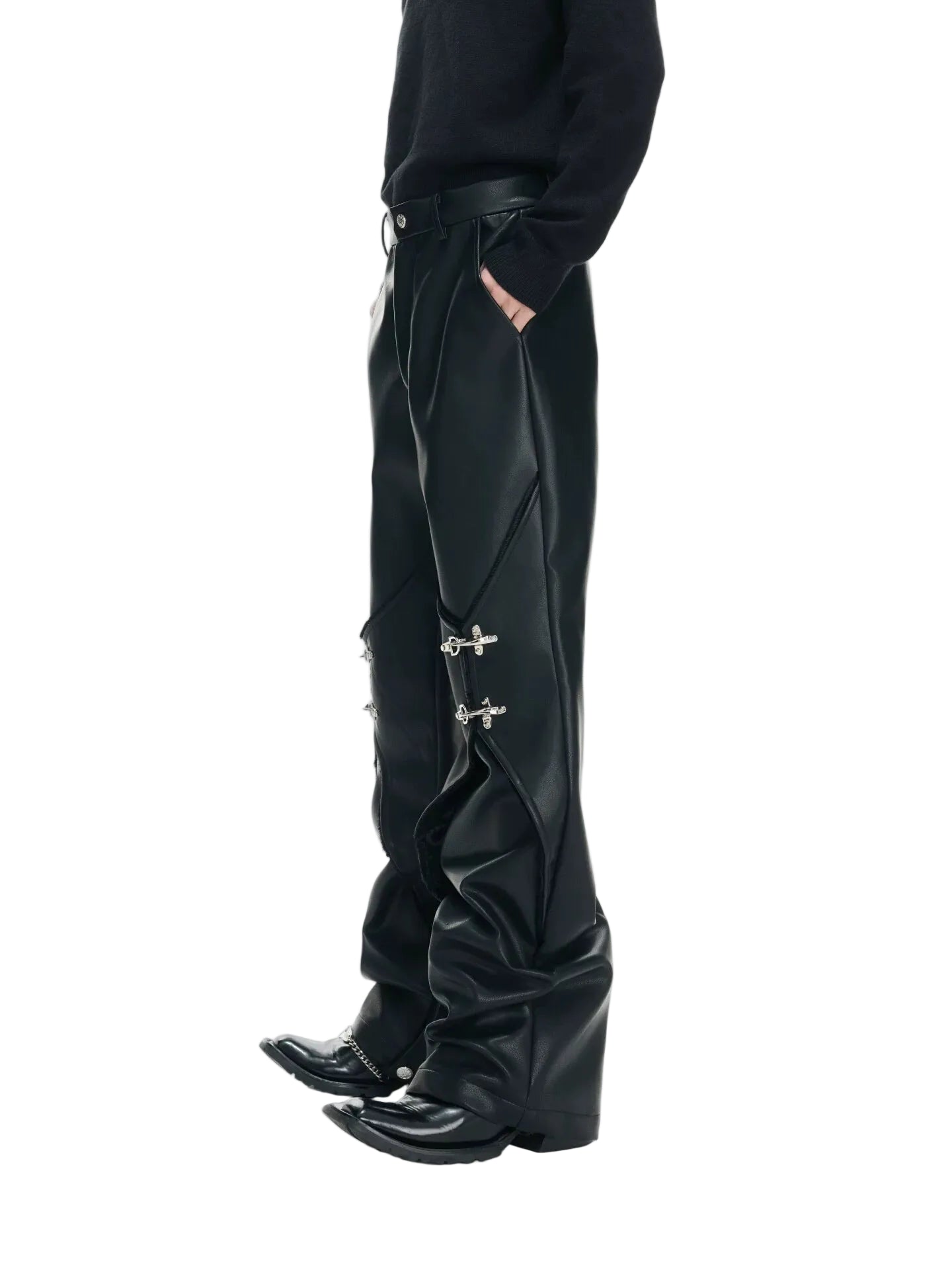 Clamp Surge Deconstruct Leather Trousers