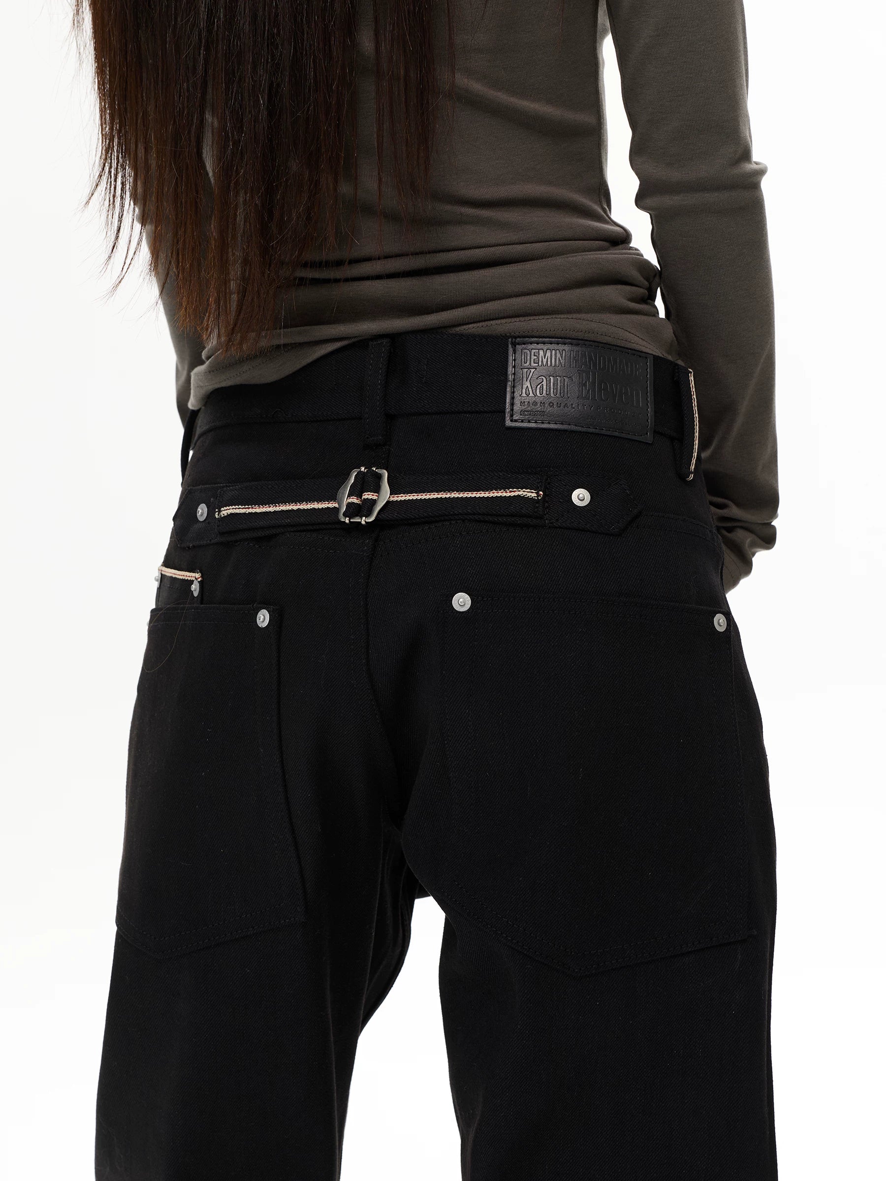 Midnight Zipline Wide Jeans