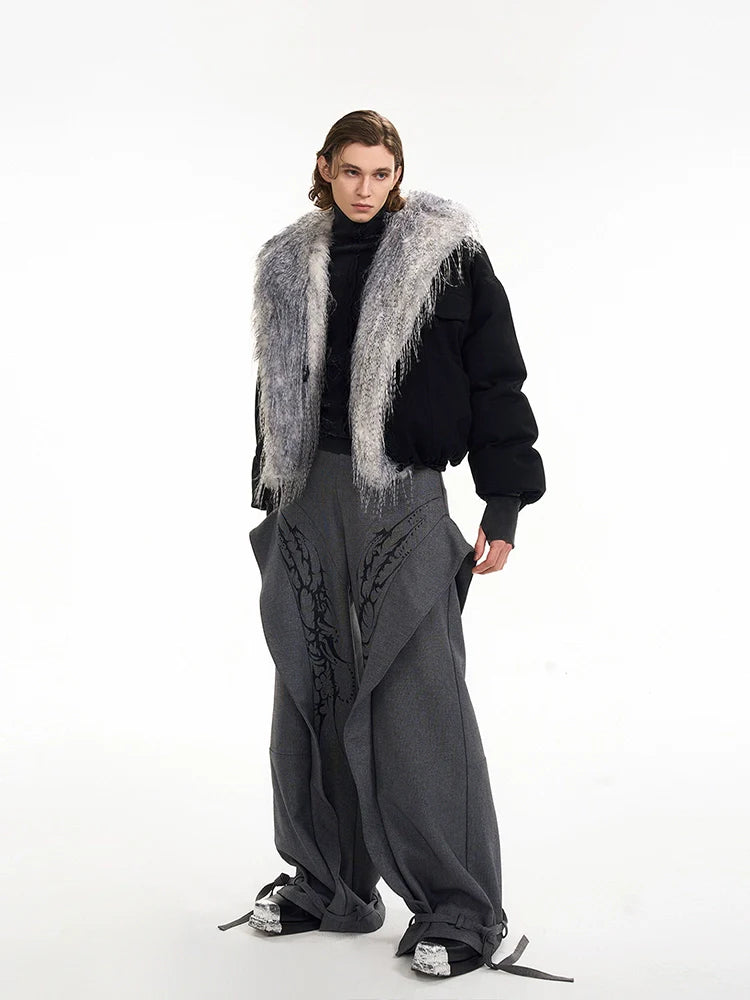 Faux Fur Shawl Collar Bomber Jacket