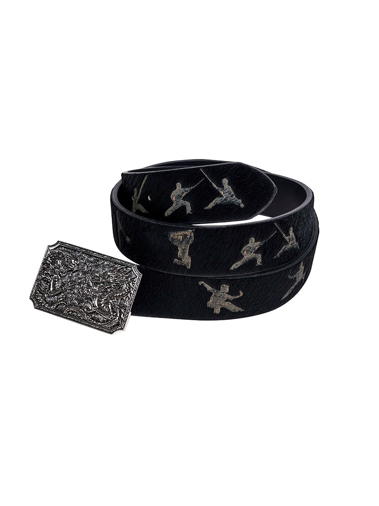 Matte Square Buckle Belt