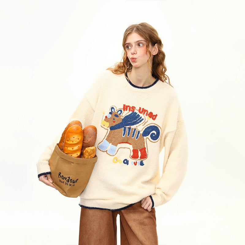 Bonjour Pony Bakery Knit Sweater