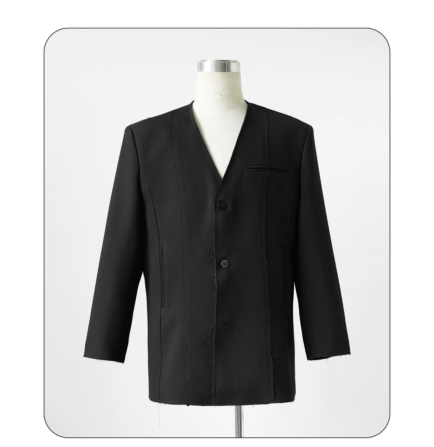 Ravel Edge Minimal V-Neck Blazer
