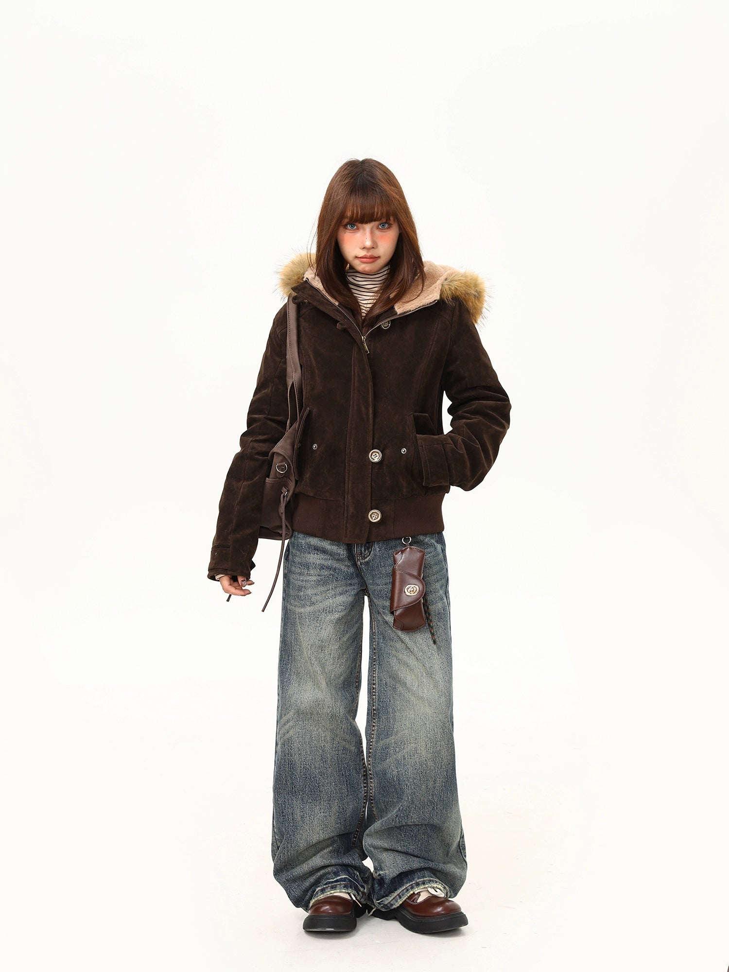 Mocha Trail Faux-Fur Hood Jacket