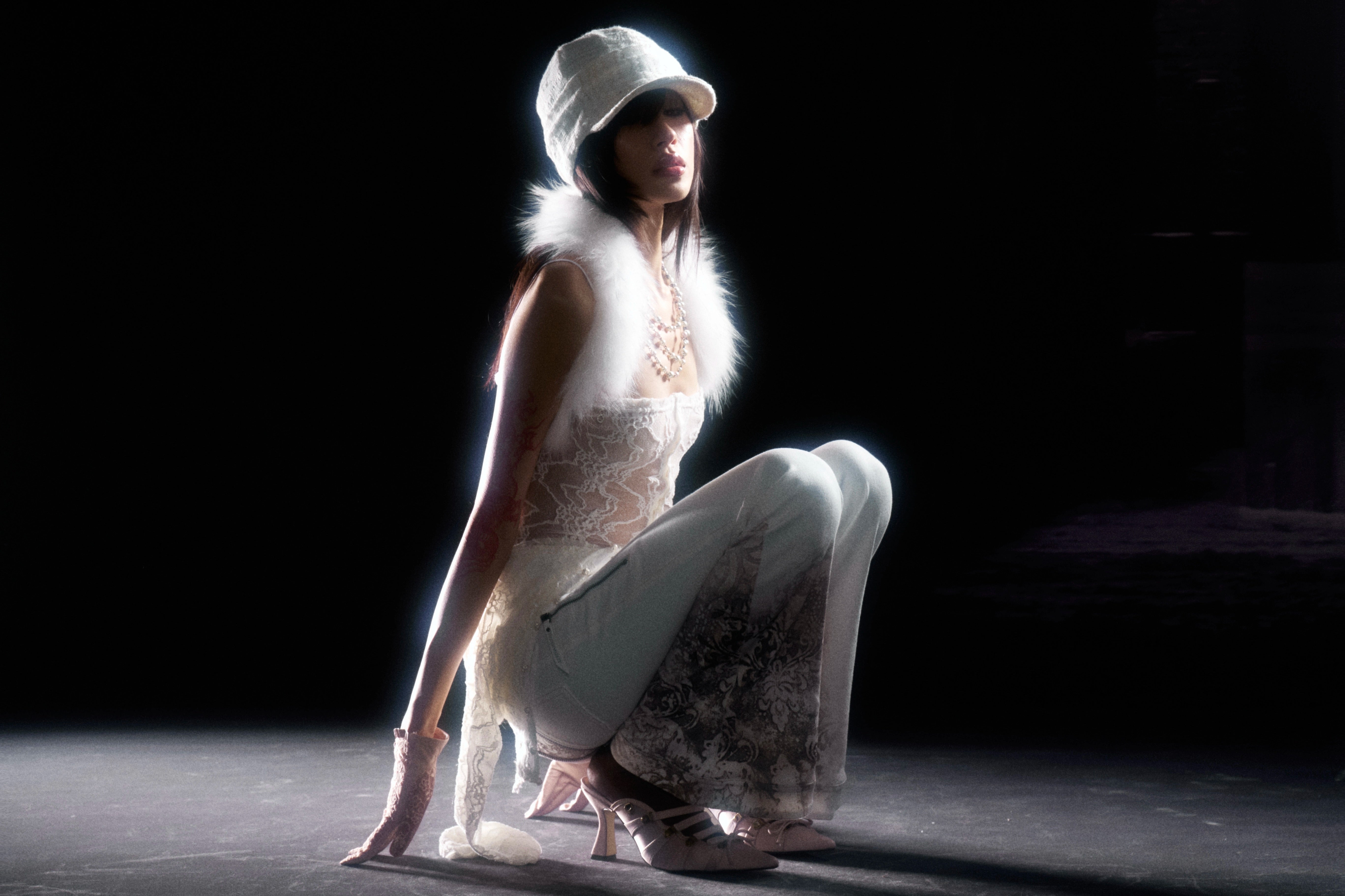 Ivory Baroque Ombre Flare Pants