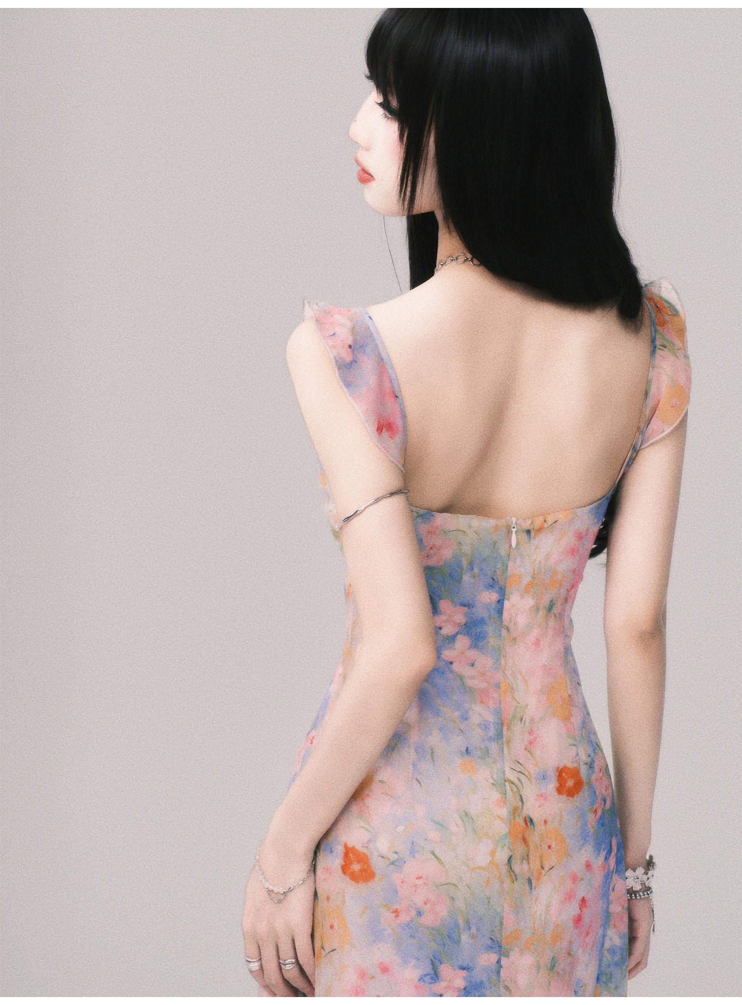Pastel Petal Reverie Maxi Dress