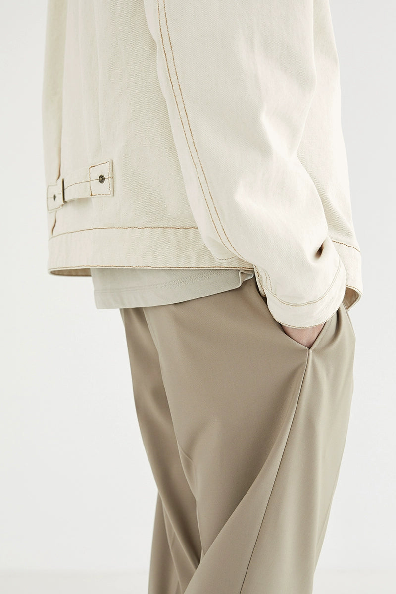 Pantalones de vestir de confort de doble plato