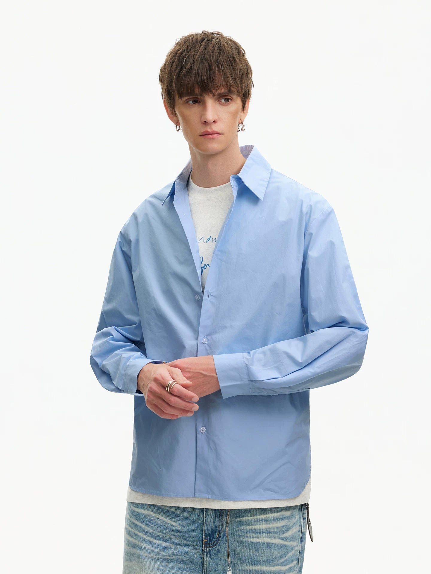 Cobalt Rush Oversize Poplin Shirt