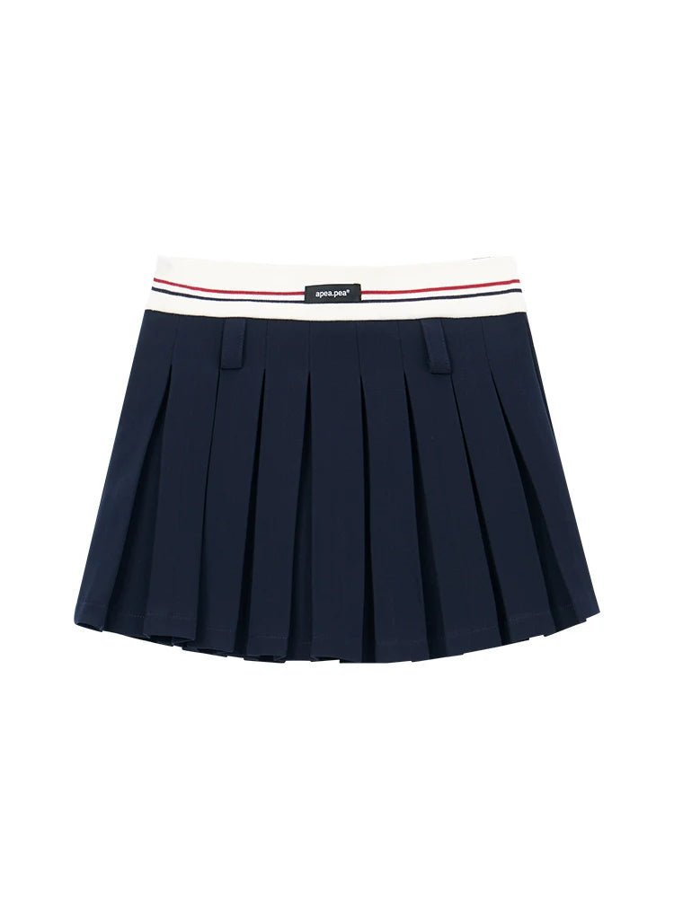 Falda de tenis plisada con cintura a rayas
