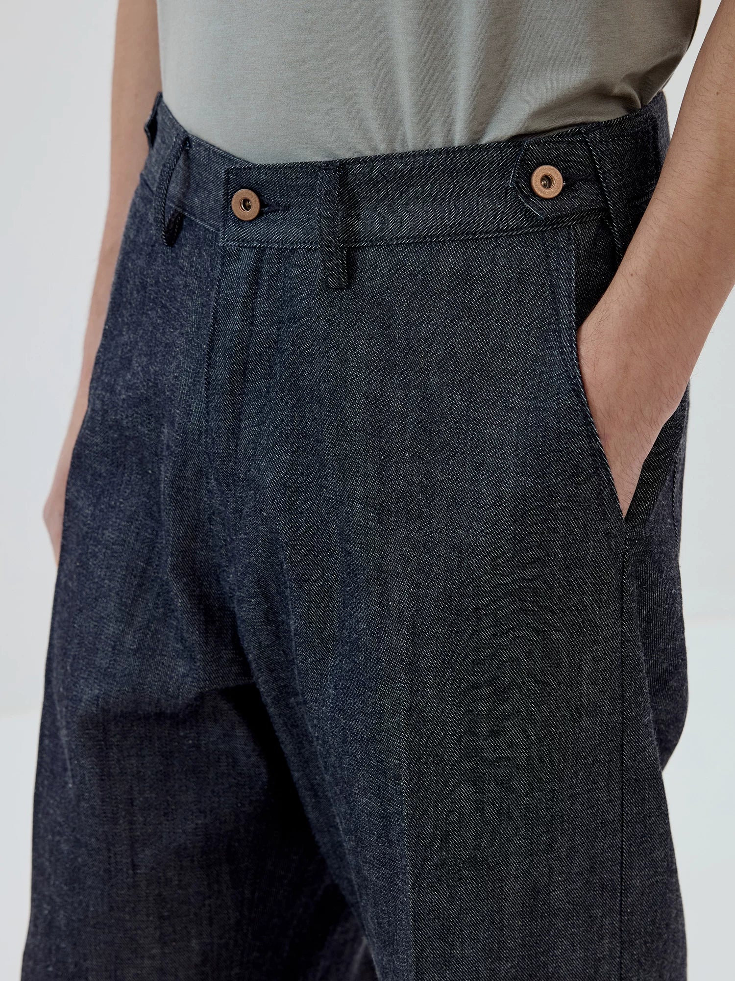 Selvedge Drift Wide-Leg Trousers