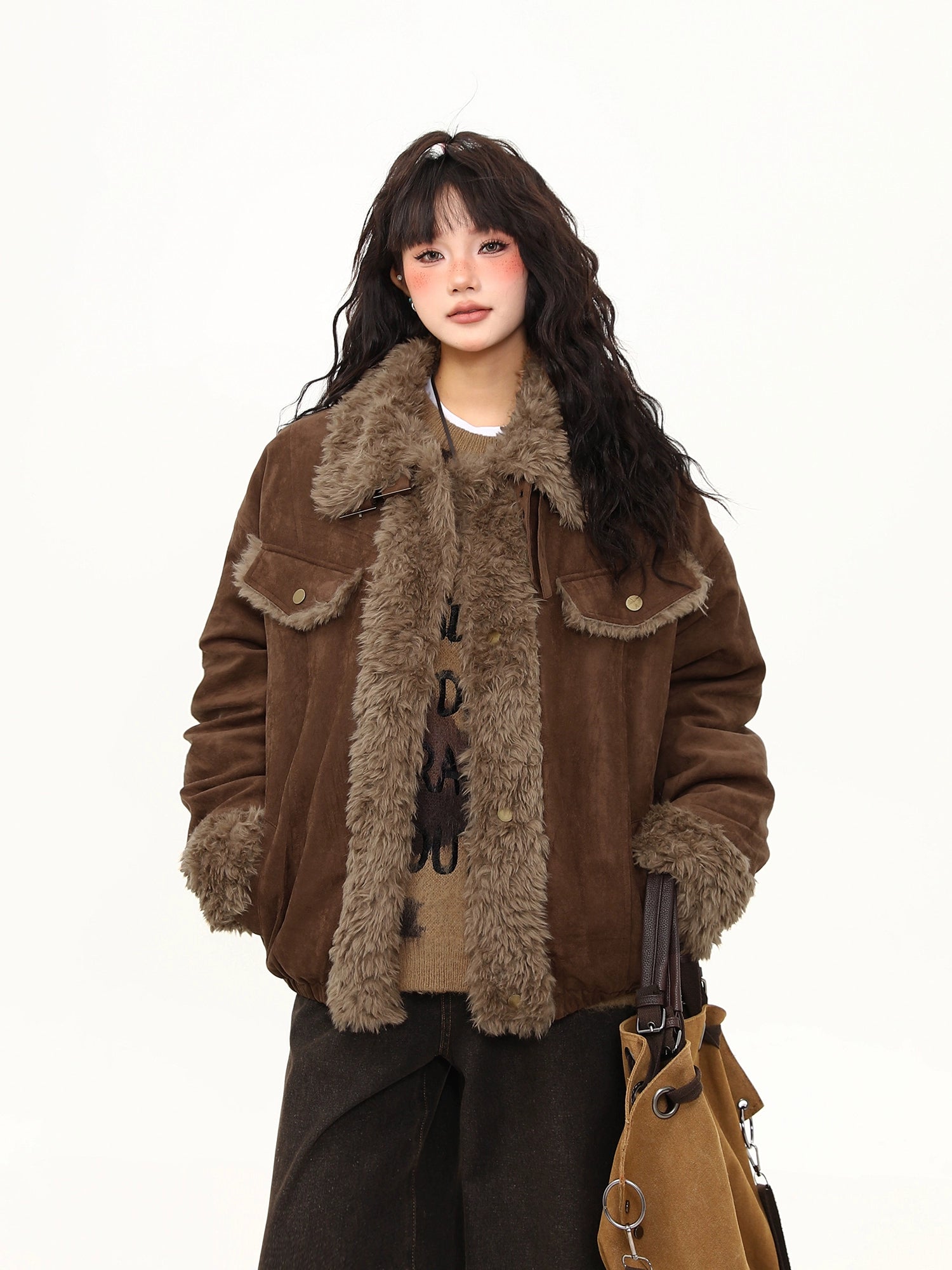 Cocoa Trail Shearling Lined Aviator Jacket