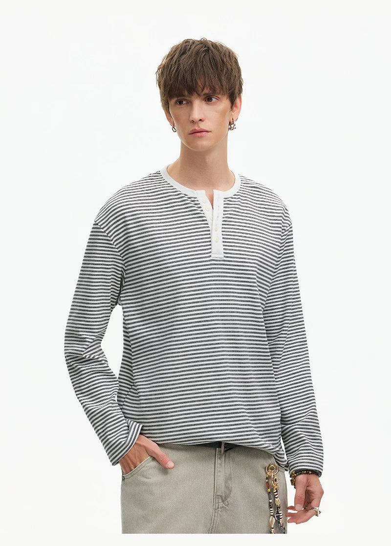 Stripe Henley Lounge Tee