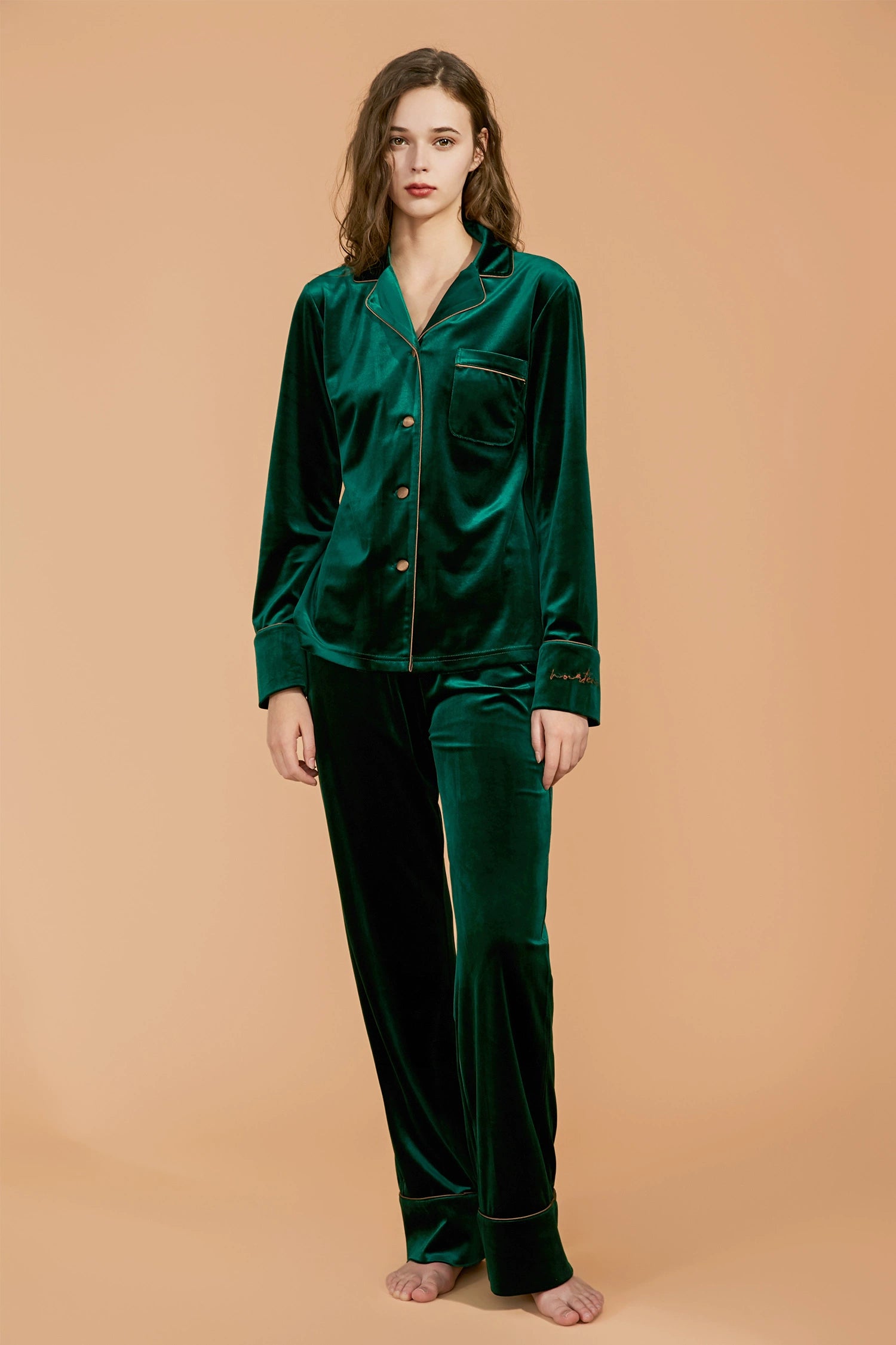 Thickened Velvet Long-Sleeve Loungewear Set - chiclara