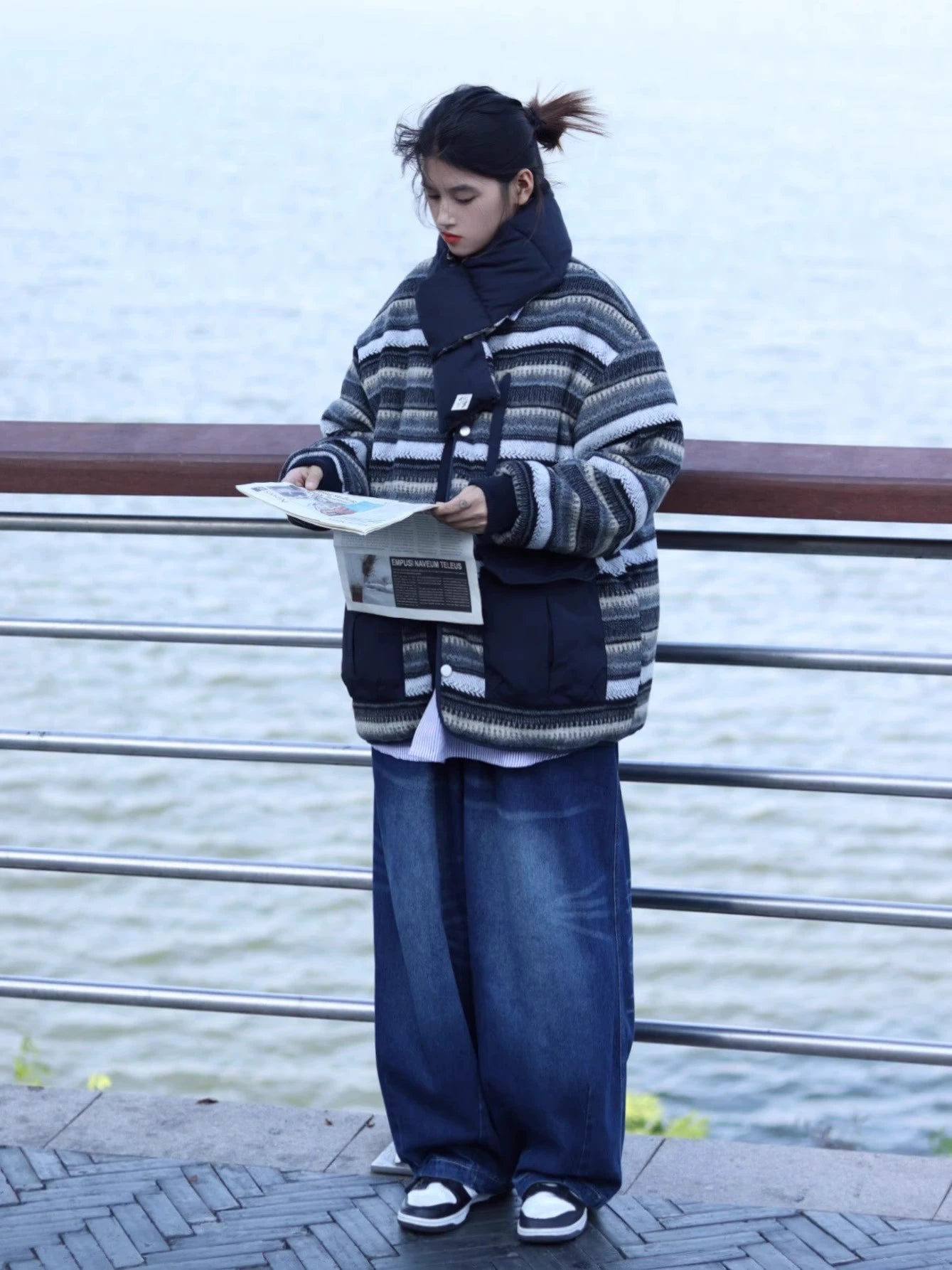 Reversible Navy Quilted Coat