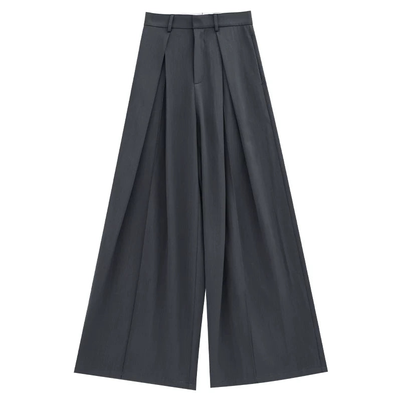 Fluid Pleated Wide-Leg Trousers