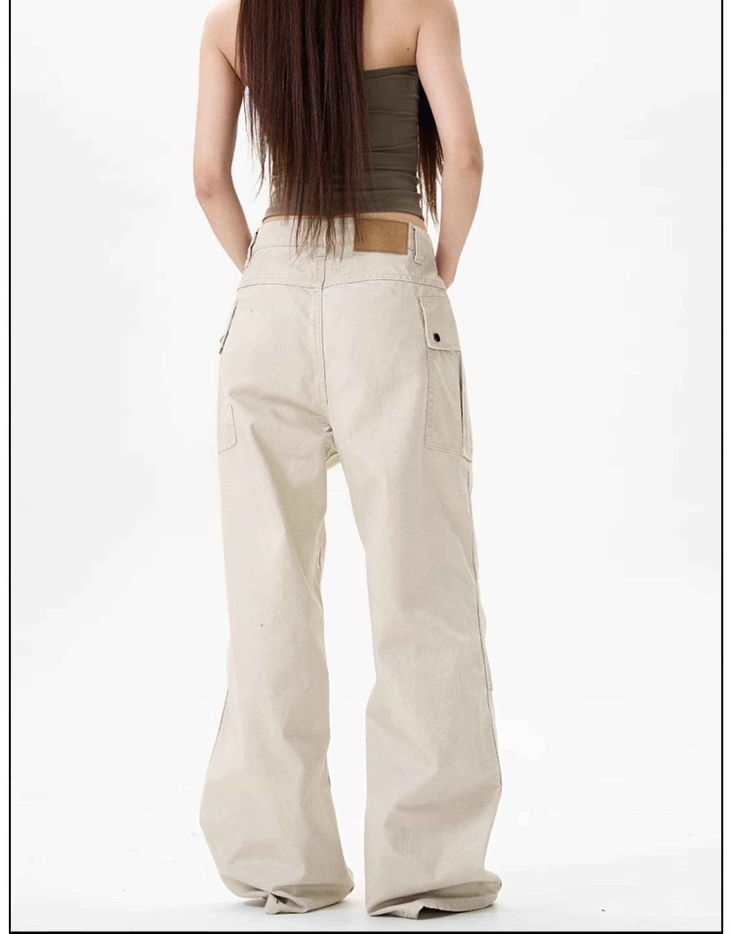Vintage Panel Seam Wide Leg Cargo Pants