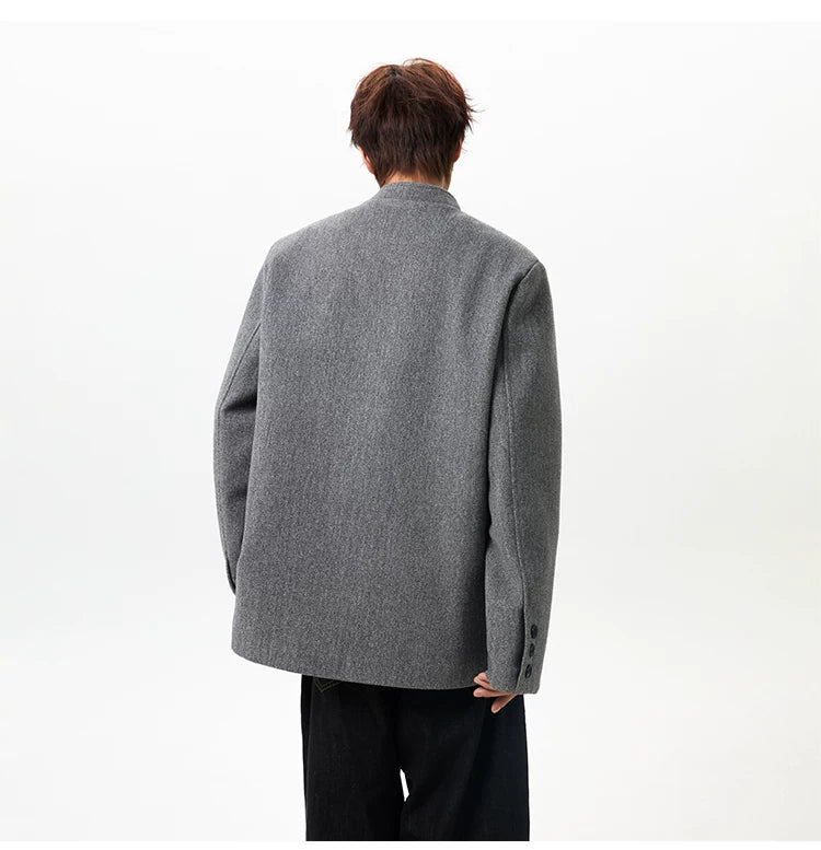 Stand-Collar Wool Jacket