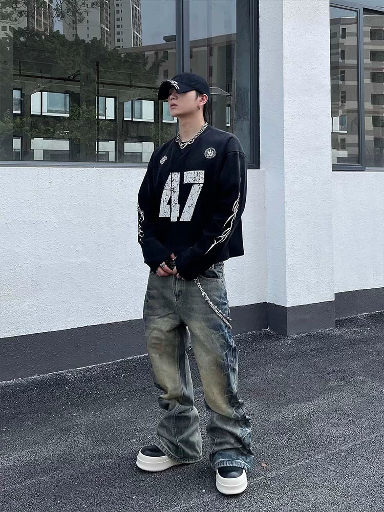 Retro Washed Stacked Jeans