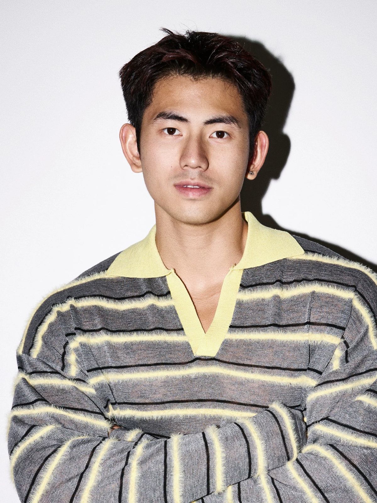Retro Haze Striped Knit Polo