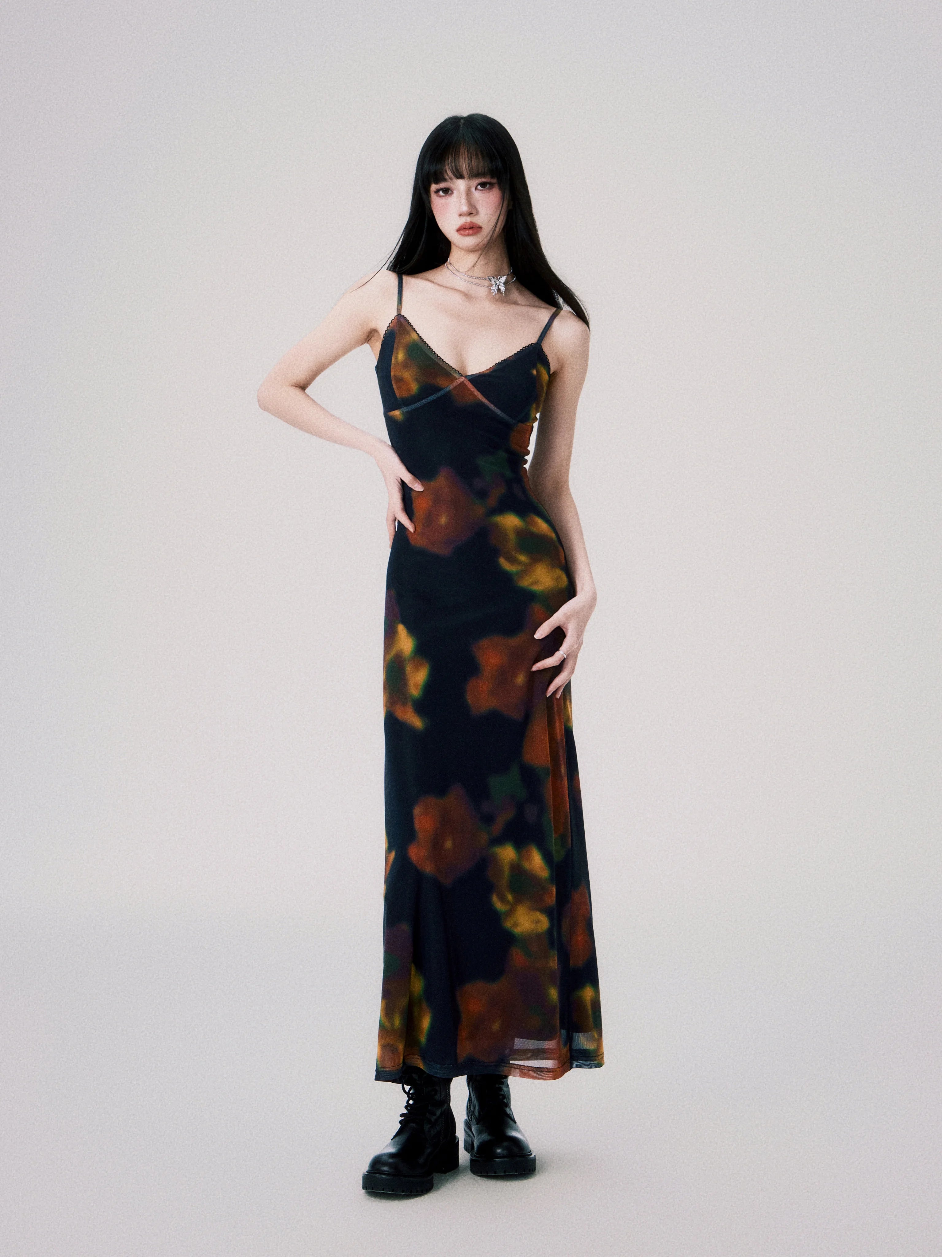 Midnight Ember Slip Mini Dress