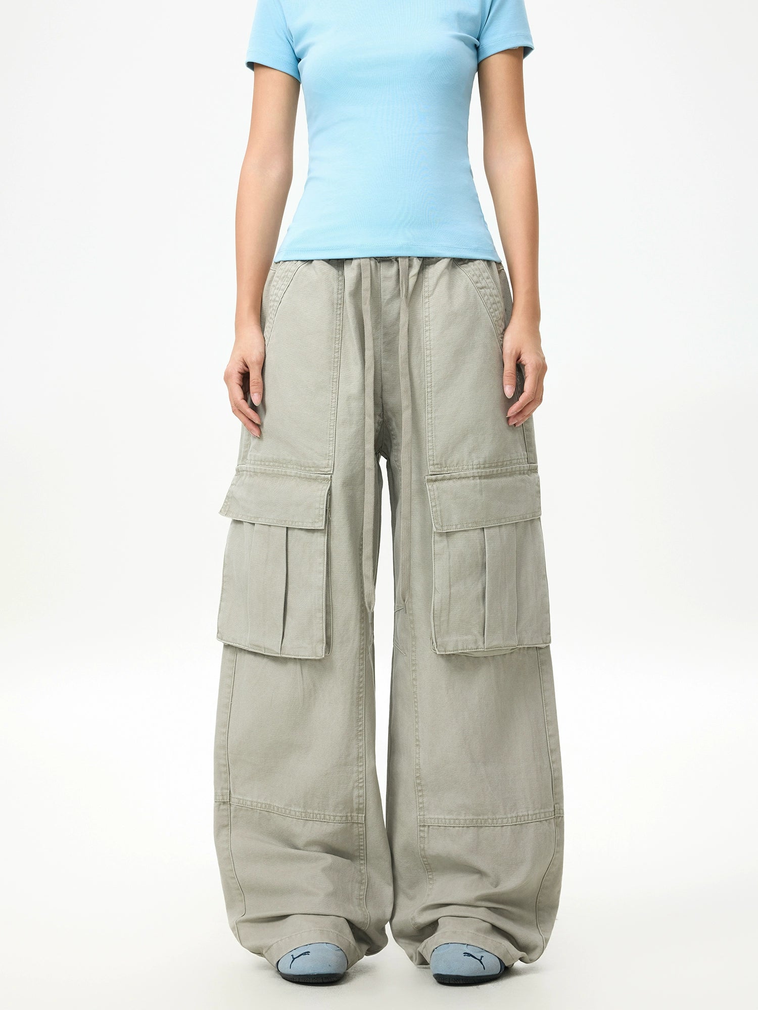 Driftwood Wide-Leg Cargo Pants