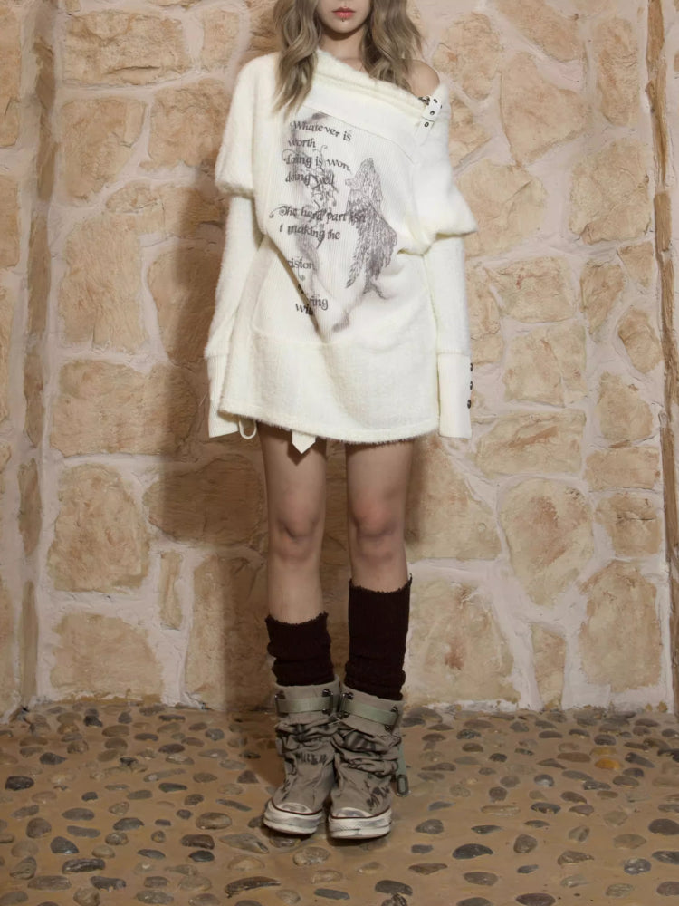 Pull surdimensionné à imprimé punk