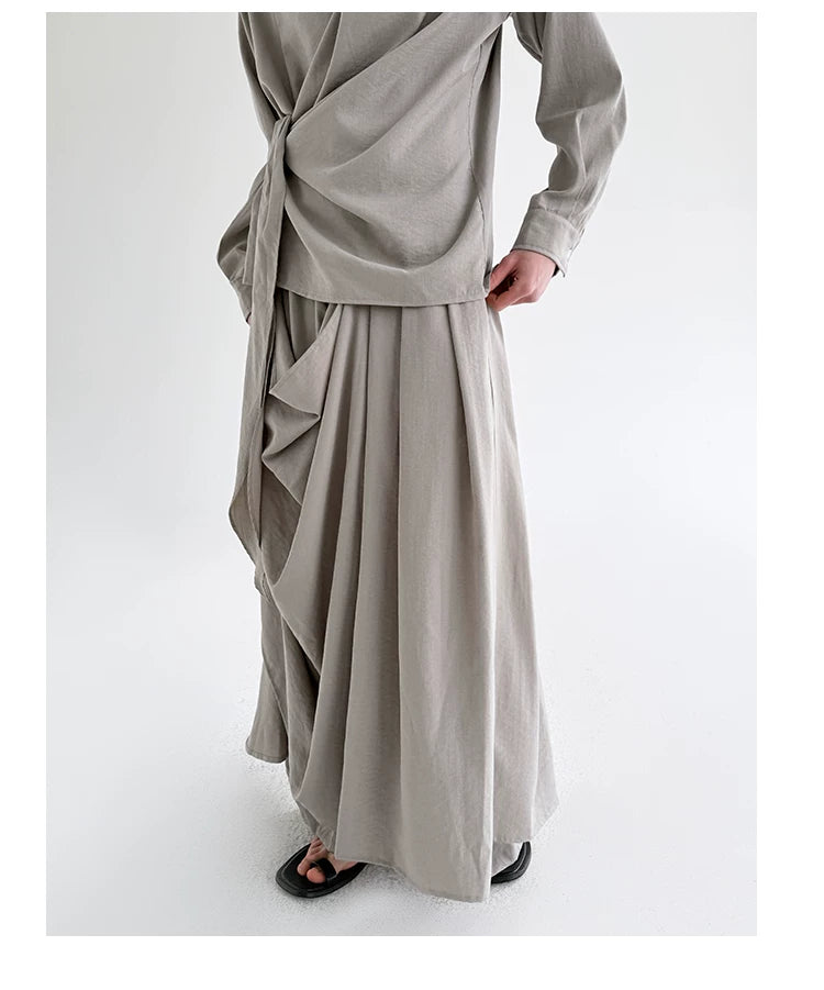 Stone Drape Layered Pants