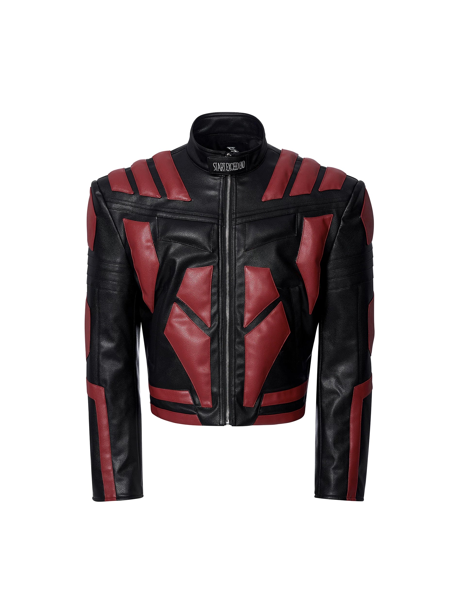 Crimson Vanguard Panelled Moto Jacket