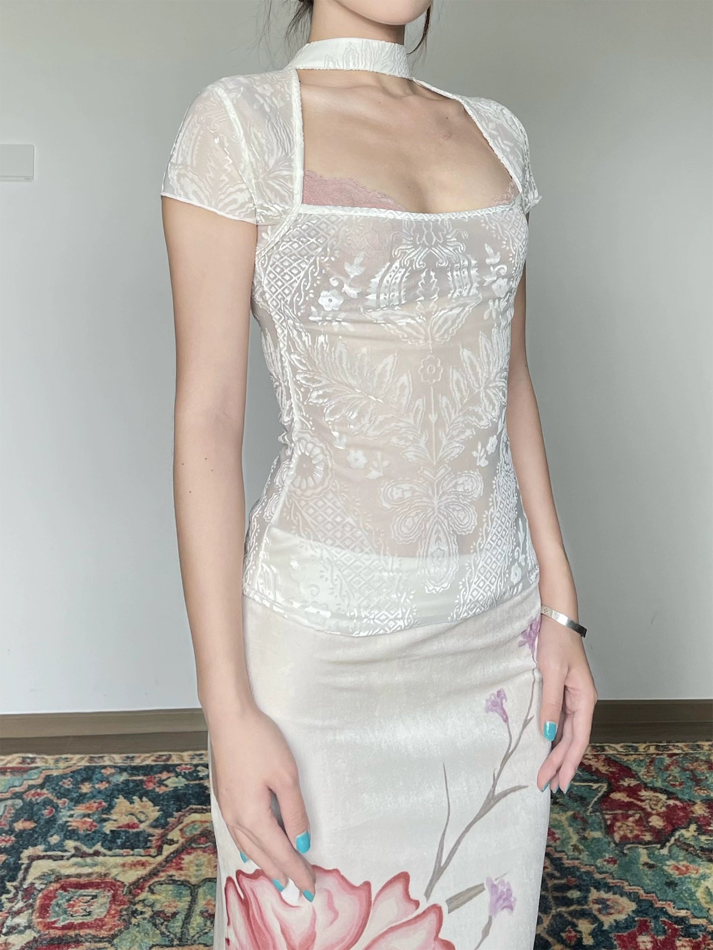 Lace Cheongsam Top