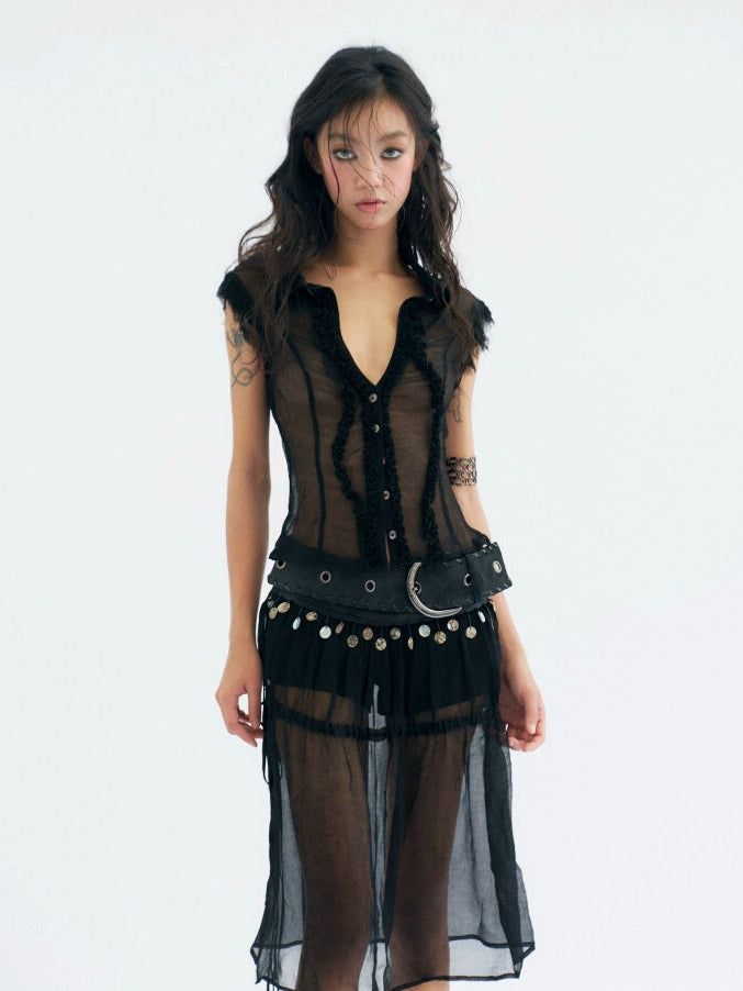 Night Chant Sheer Blouse