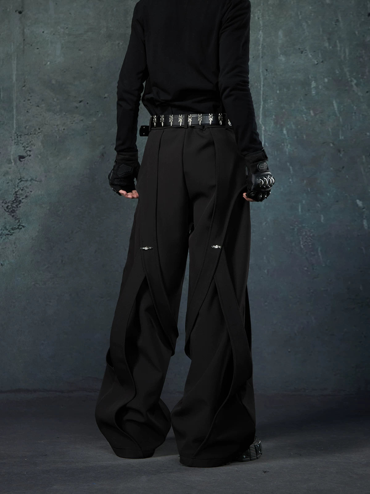 Midnight Eclipse Draped Flare Trousers