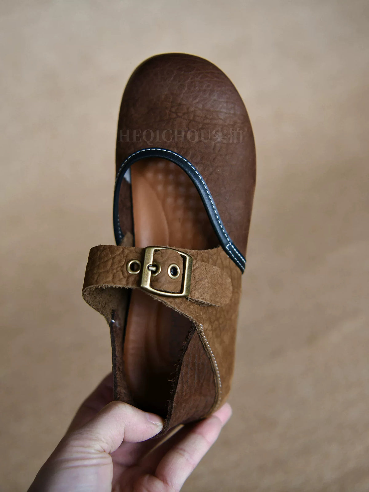 Maren Two-Tone Textured Mary Jane Flats