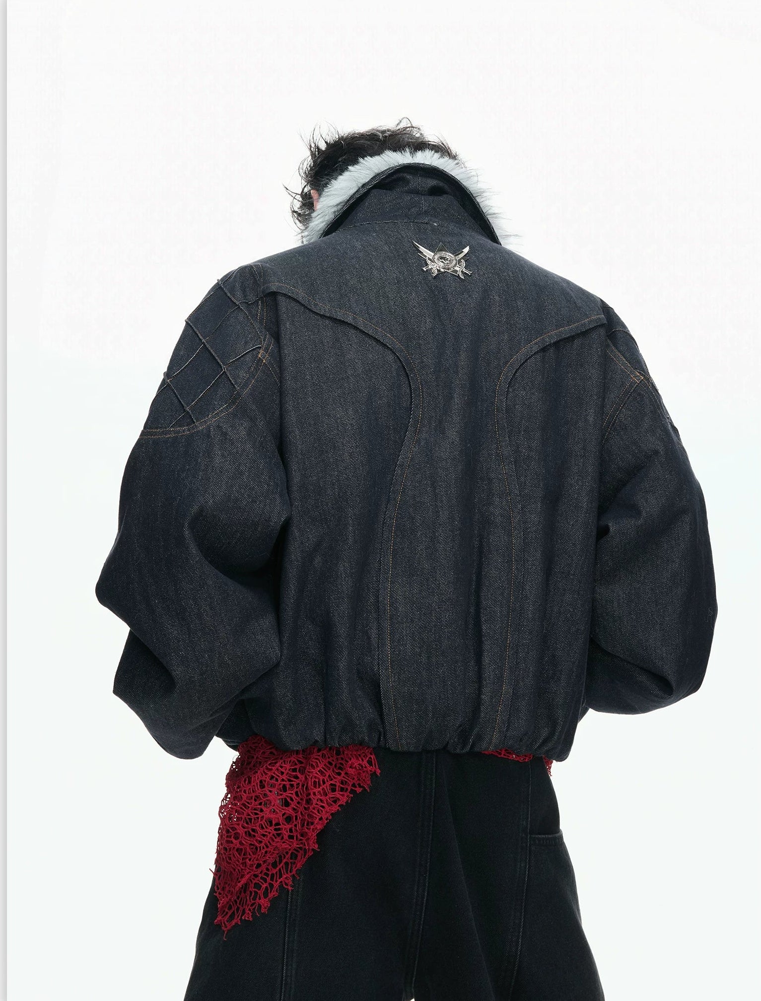 Frostmane Cavalry Faux-Fur Denim Blouson