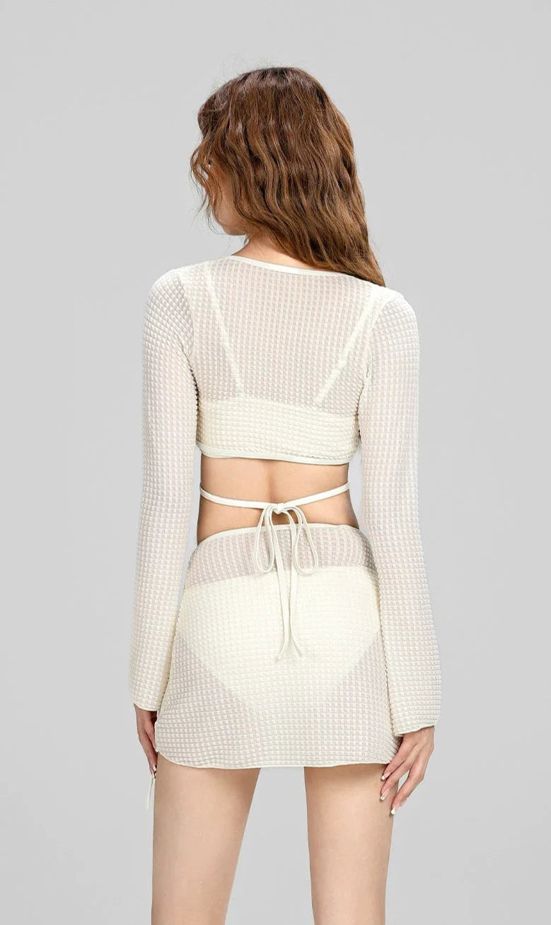 Sheer Knit Four-Piece Set
