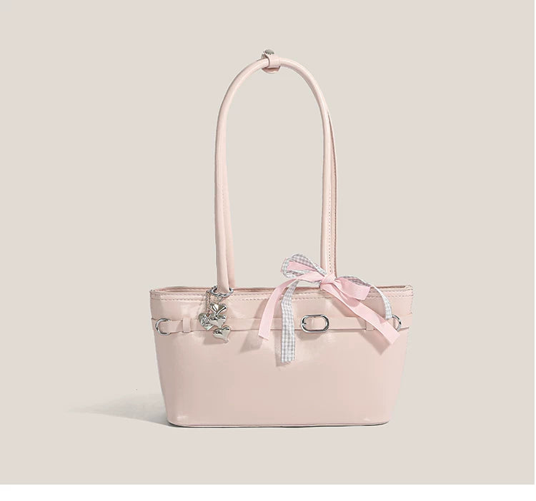 Cherry Picnic Ribbon Baguette Bag