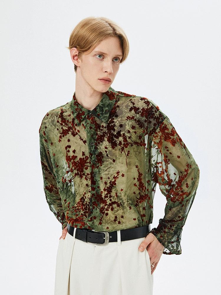 sheer dress shirt Nel Sheer Button Up Shirt