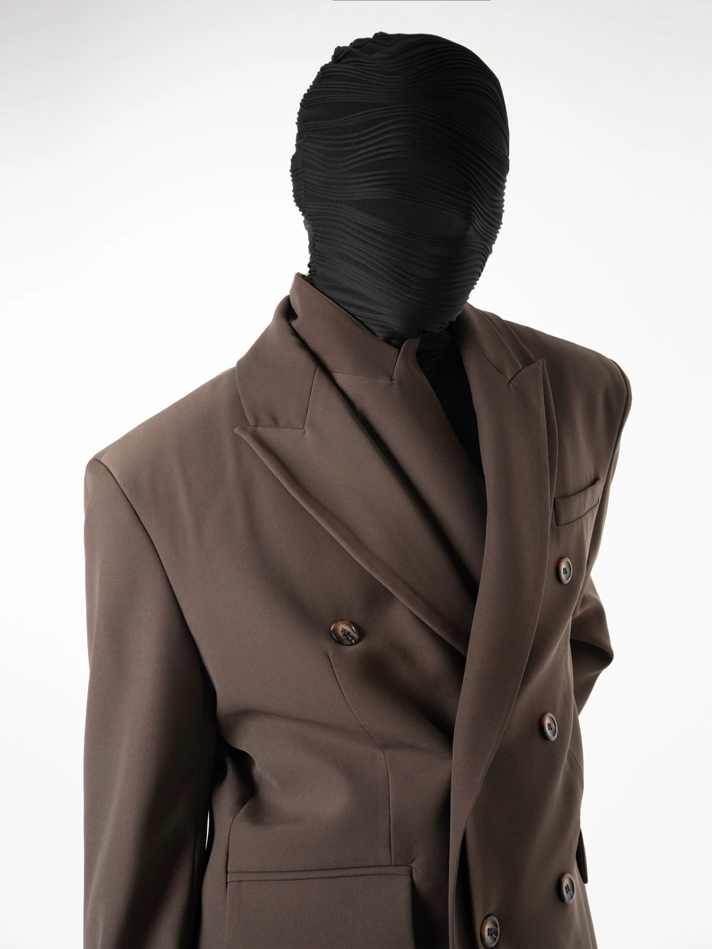 Umber Veil Layered Double-Breasted Suit