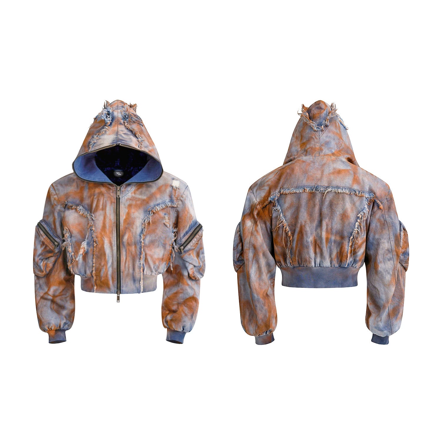 Metallic Streetwear Hooded Set