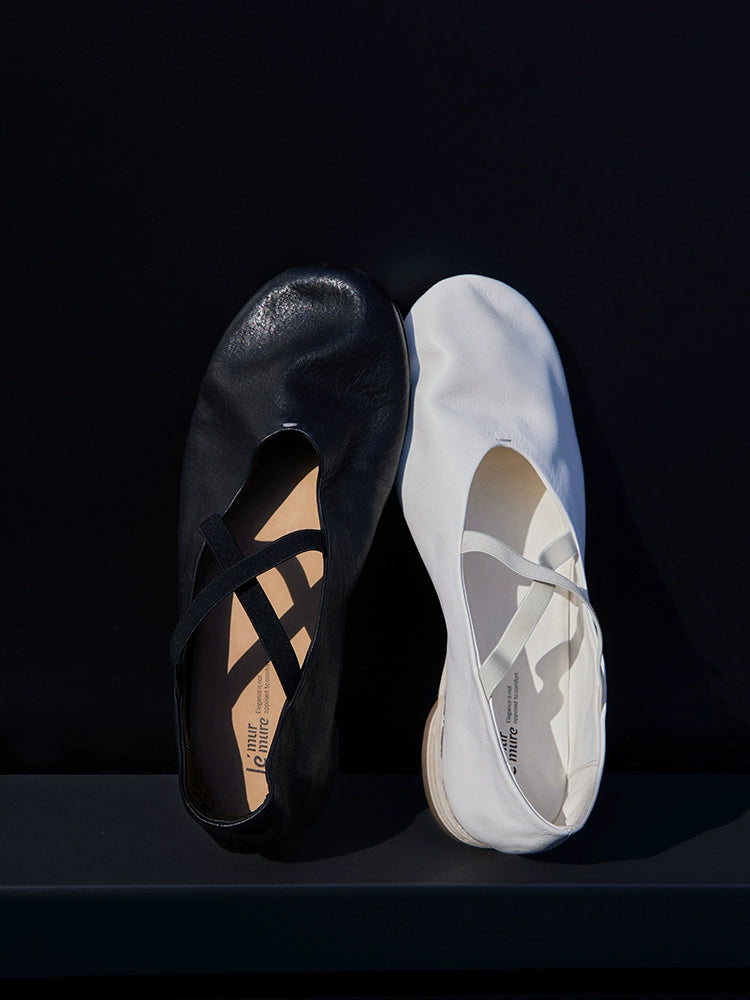 Ballet Flats with Crisscross Elastic Straps