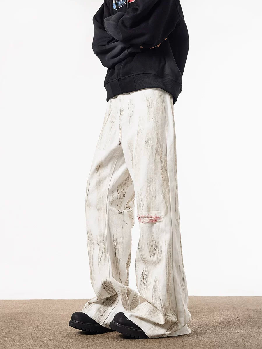 Lunar Brushstroke Wide-Leg Jeans