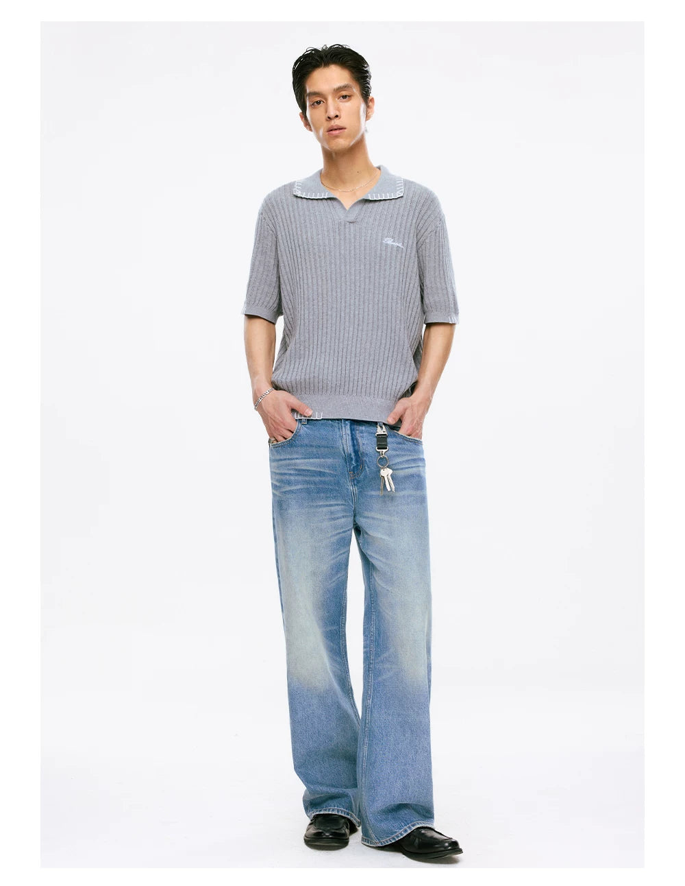Heritage Whipstitch Ribbed Polo Knit