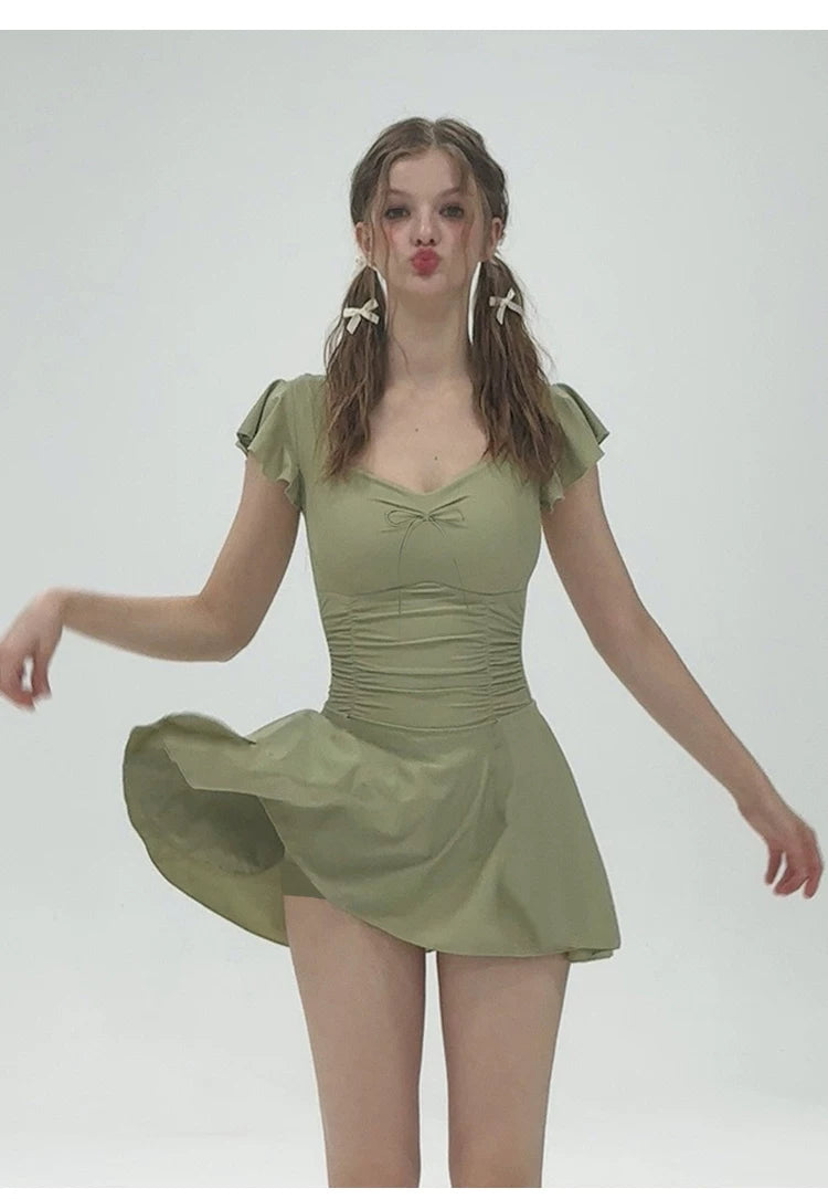 Sage Garden Twirl Skater Swimsuit