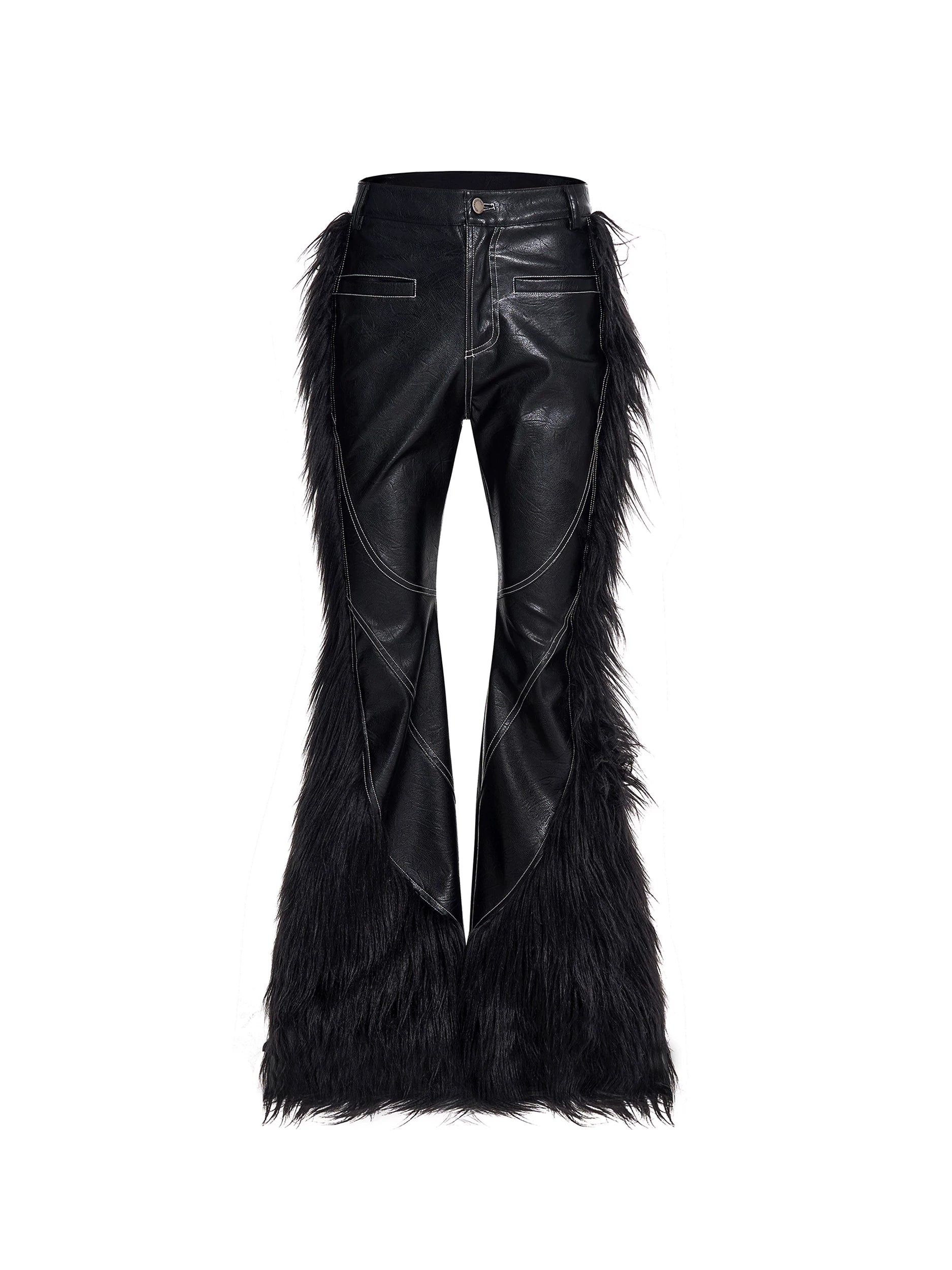 Rogue Beast Faux‑Fur Flare Pants