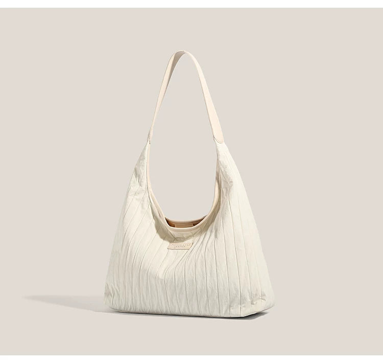 Vanilla Cloud Pleated Hobo Bag
