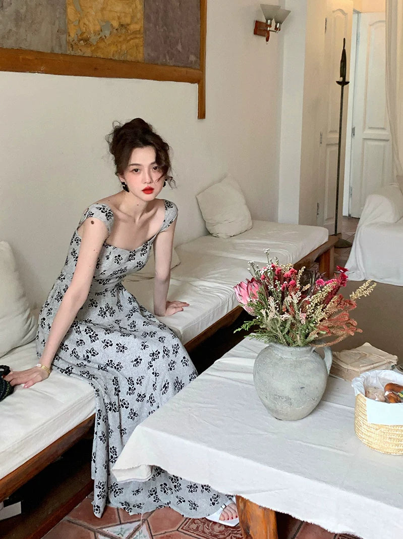 Floral Sleeveless Long Dress