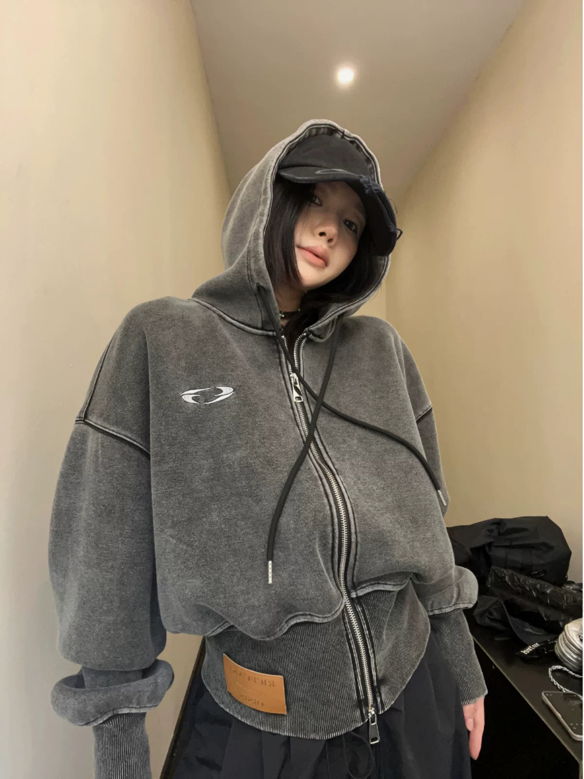 Graphite Orbit Zip Hoodie