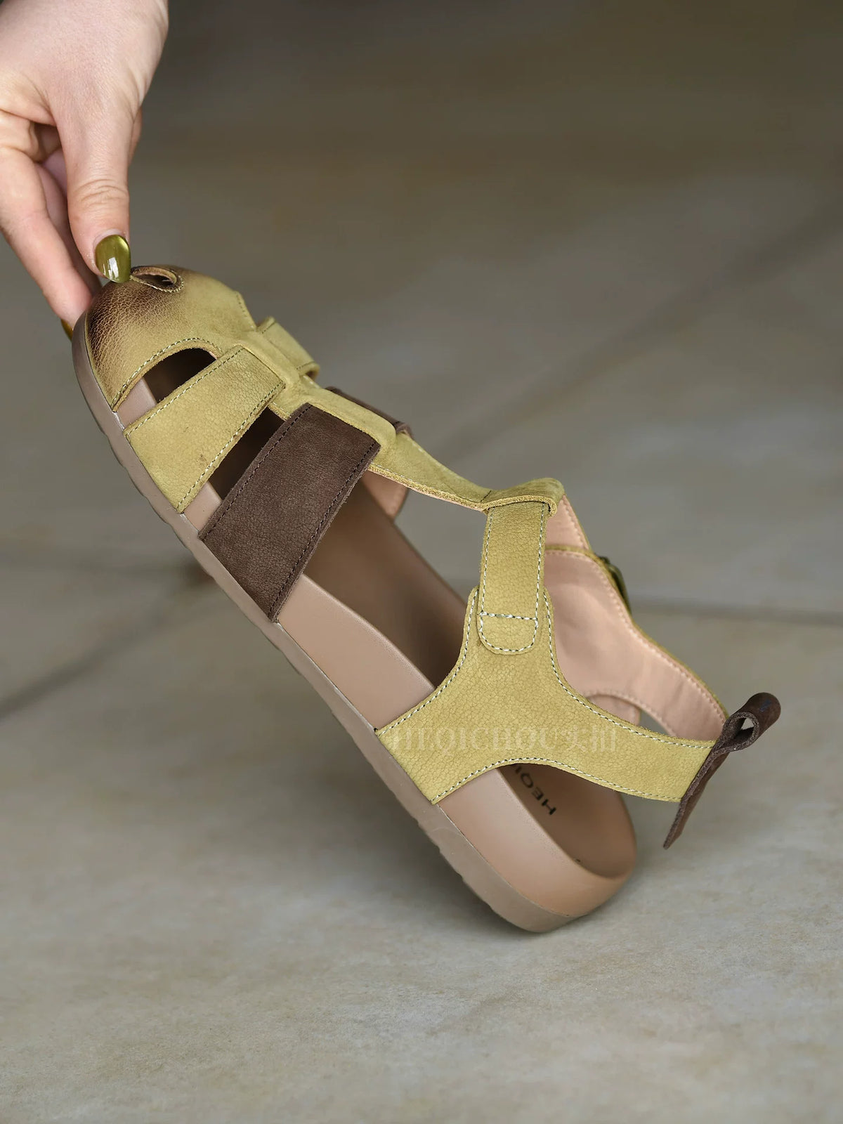 Meadow Vintage T-Strap Leather Sandals