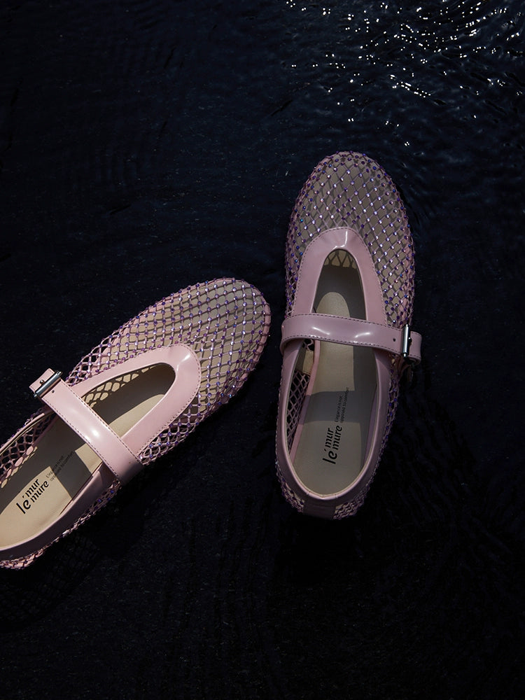 Mesh Mary Jane Ballet Flats